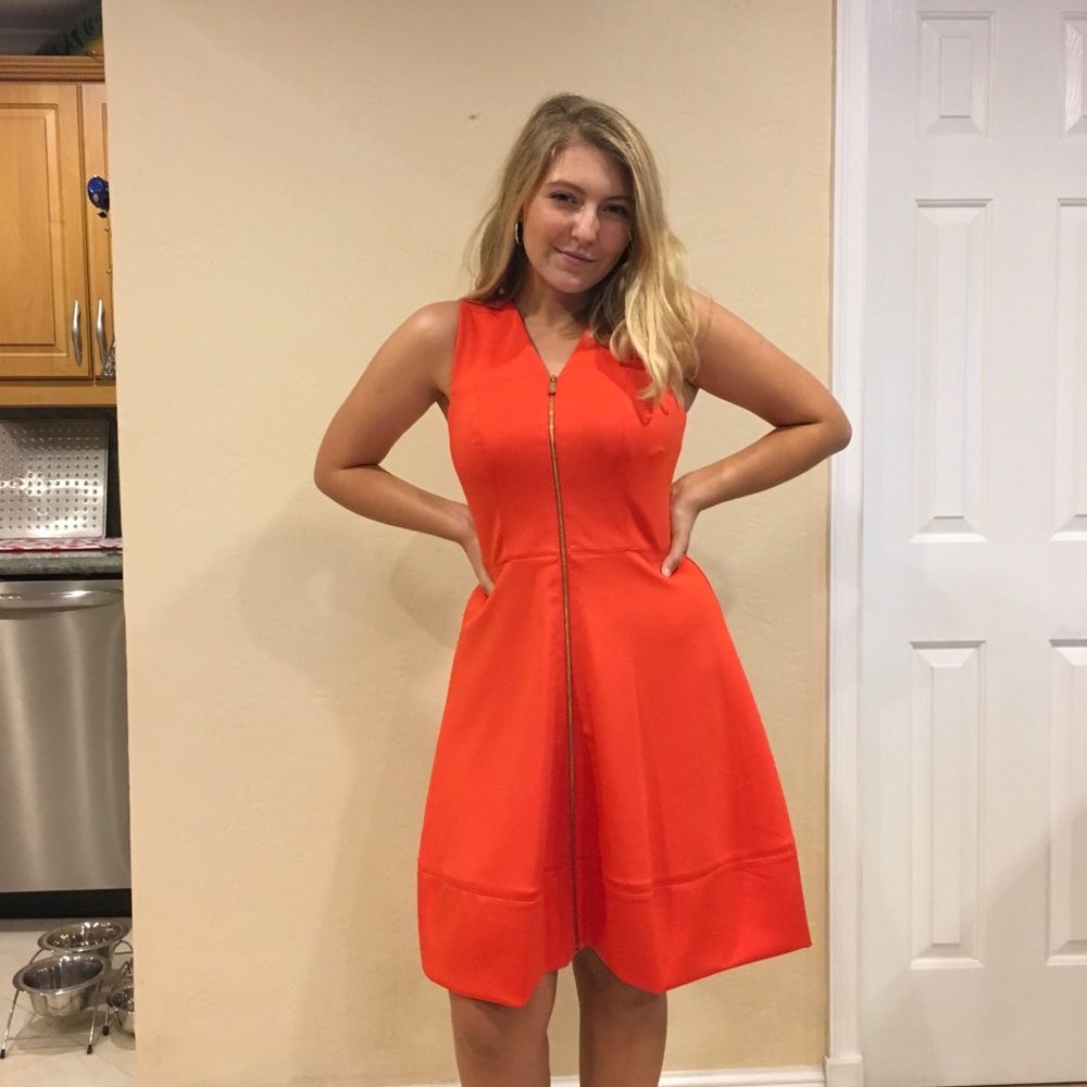Orange zipper dress